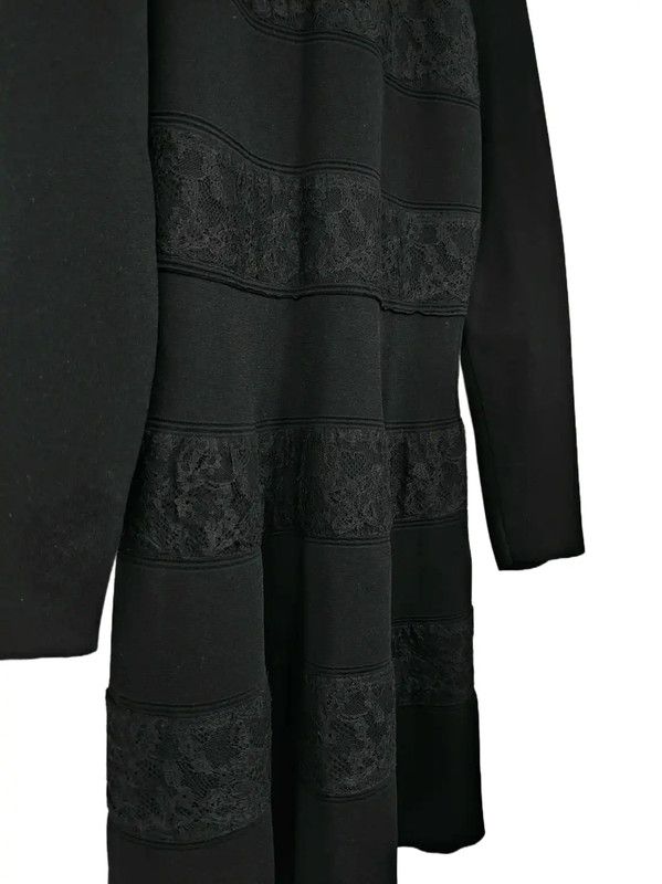 Midi Dresses Valentino A Line Dress Valentino Black Long Sleeve Dot Dress  0089