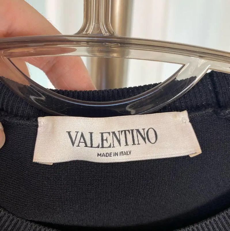 Valentino Valentino Black Knit Dress with Lace Details 0089 Size M / US 6-8 / IT 42-44 - 3 Thumbnail