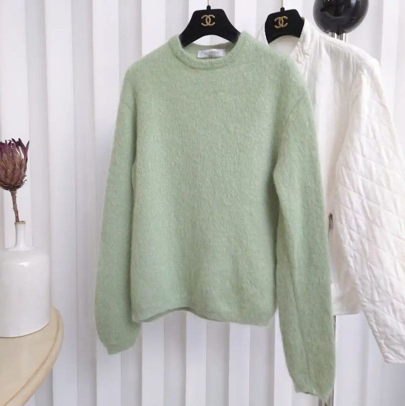 Valentino Valentino Green Mohair Long Sleeve Sweater 0089 Size S / US 4 / IT 40 - 2 Thumbnail