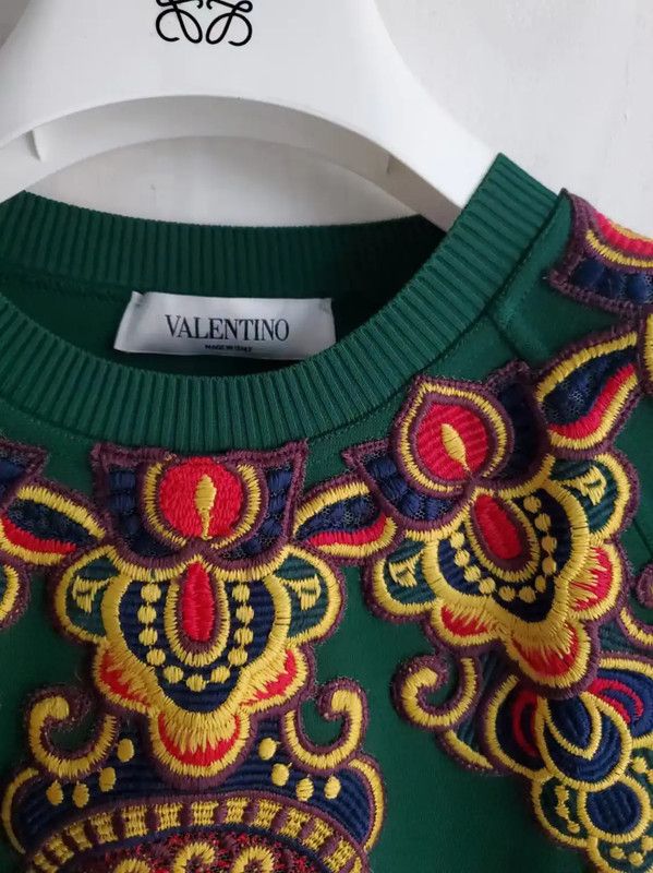 Valentino Valentino Green Embroidered Long Sleeve Sweatshirt 0089 Size L / US 10 / IT 46 - 3 Thumbnail