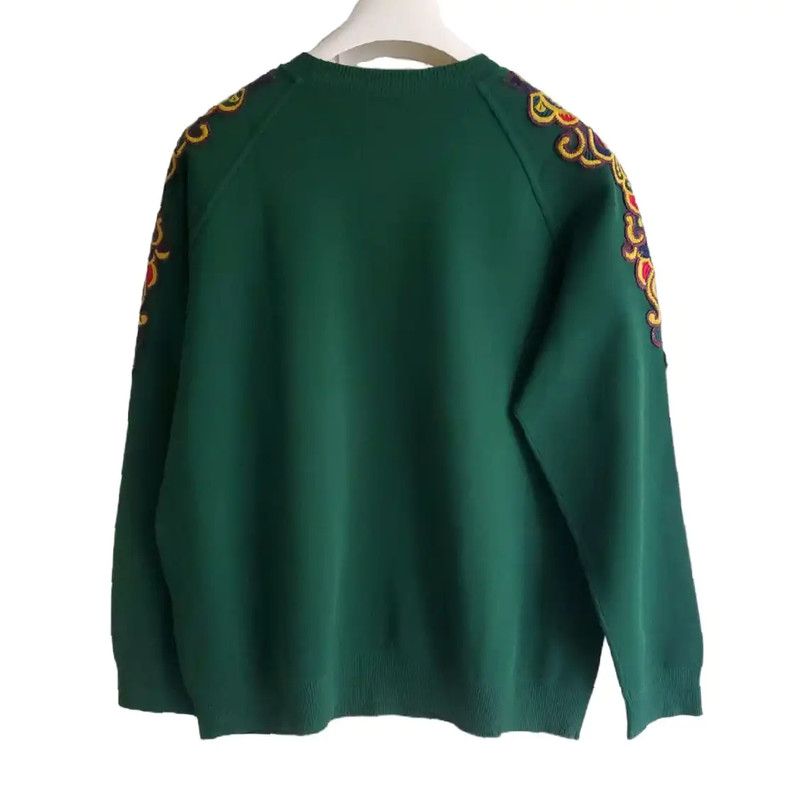 Valentino Valentino Green Embroidered Long Sleeve Sweatshirt 0089 Size L / US 10 / IT 46 - 2 Thumbnail