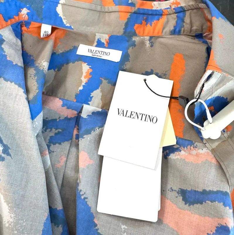 Valentino Valentino Gray Camo Cotton Womens Shirt 0089 Size M / US 6-8 / IT 42-44 - 7 Thumbnail