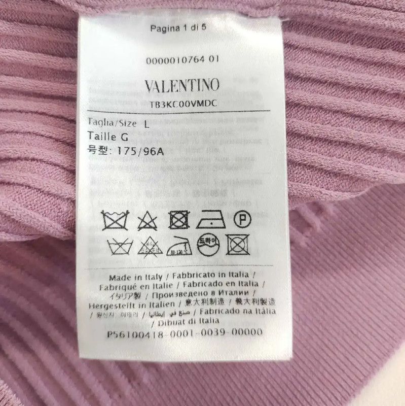 Valentino Valentino Ribbed Pink Sweater for Women 0089 Size L / US 10 / IT 46 - 5 Thumbnail