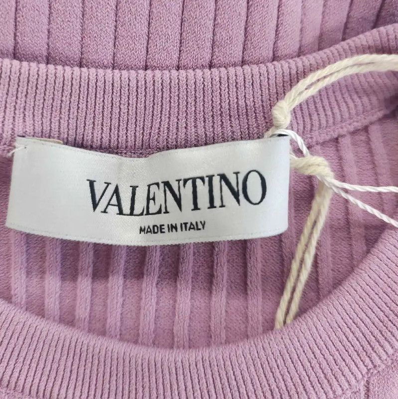 Valentino Valentino Ribbed Pink Sweater for Women 0089 Size L / US 10 / IT 46 - 3 Thumbnail