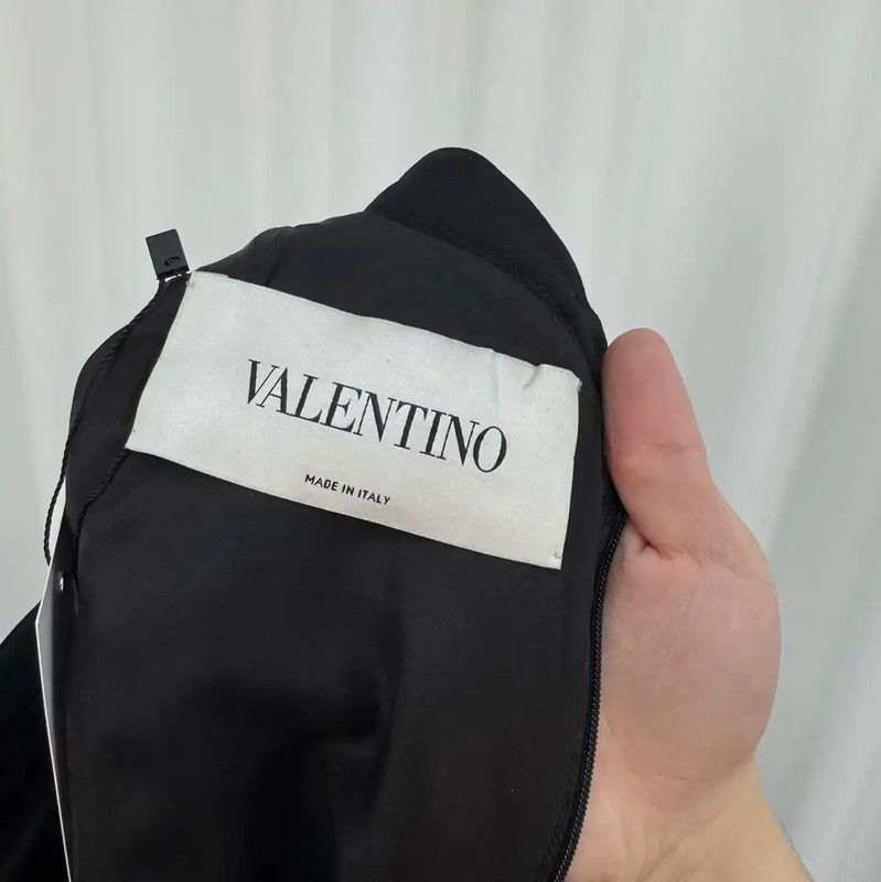 Valentino Valentino Black Wool Blend Long Sleeve Dress 0089 Size L / US 10 / IT 46 - 5 Thumbnail