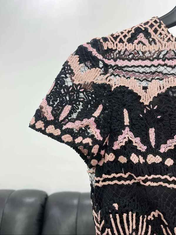 Valentino Valentino Summer Color-Blocked Lace Dress 0089 Size XL / US 12-14 / IT 48-50 - 3 Thumbnail
