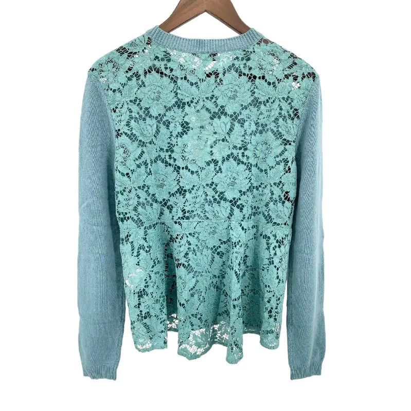 Valentino Valentino Light Blue Cashmere-Blend Long Sleeve Sweater 0089 Size L / US 10 / IT 46 - 2 Thumbnail