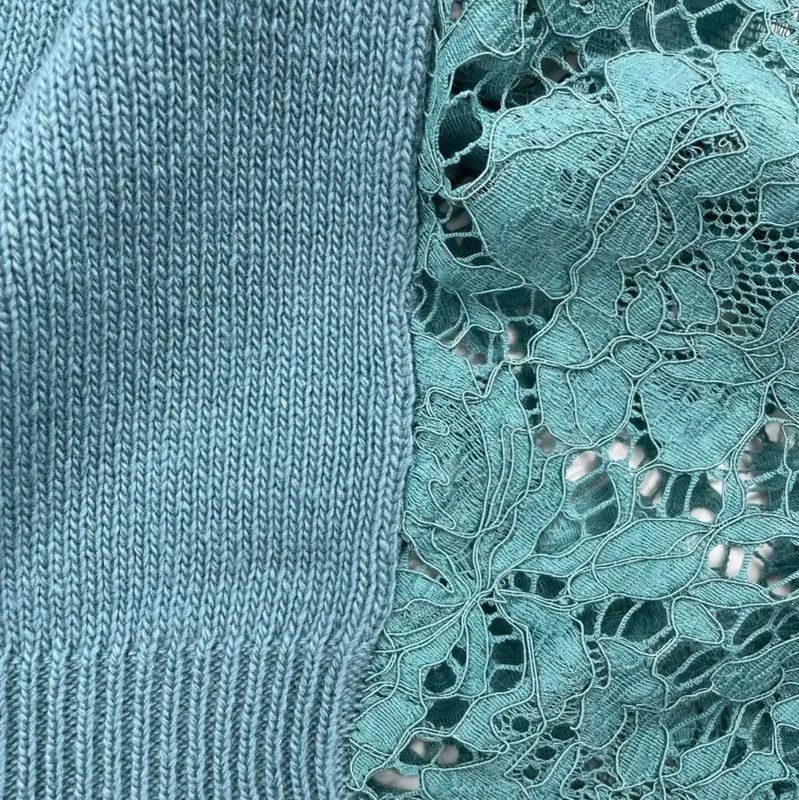Valentino Valentino Light Blue Cashmere-Blend Long Sleeve Sweater 0089 Size L / US 10 / IT 46 - 4 Thumbnail