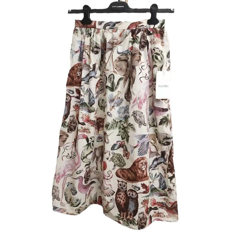 Valentino Valentino Colorful Cotton Printed Midi Skirt 0089 Size 23" - 2 Thumbnail