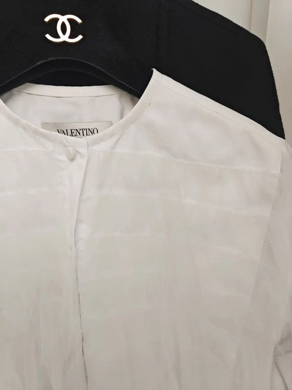 Valentino Valentino White Cotton Long Sleeve Shirt 0089 Size S / US 4 / IT 40 - 3 Thumbnail