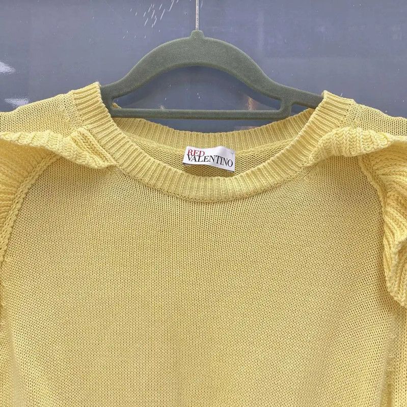 Valentino Valentino Yellow Wool Blend Midi Skirt 0089 Size 24" / US 00 / IT 34 - 3 Thumbnail