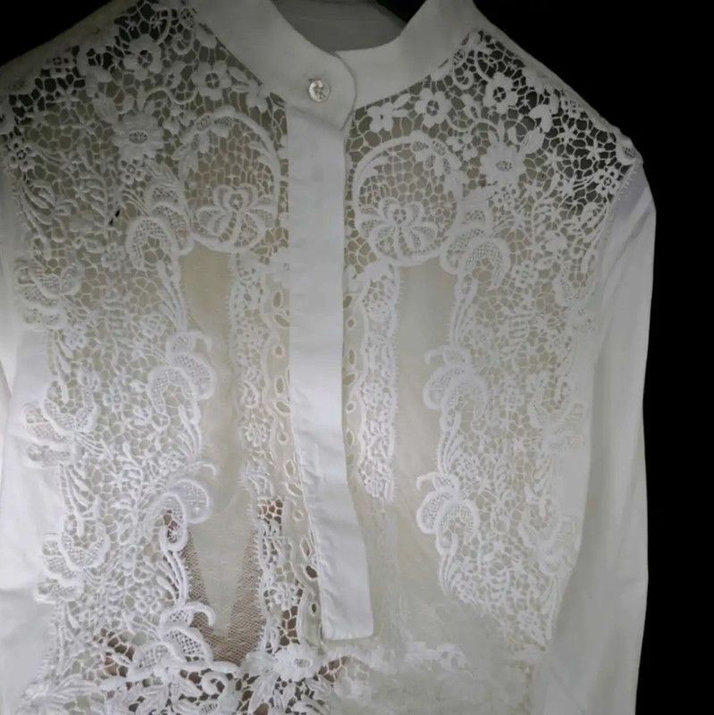 Valentino Valentino White Embroidered Long Sleeve Dress 0089 Size S / US 4 / IT 40 - 5 Thumbnail