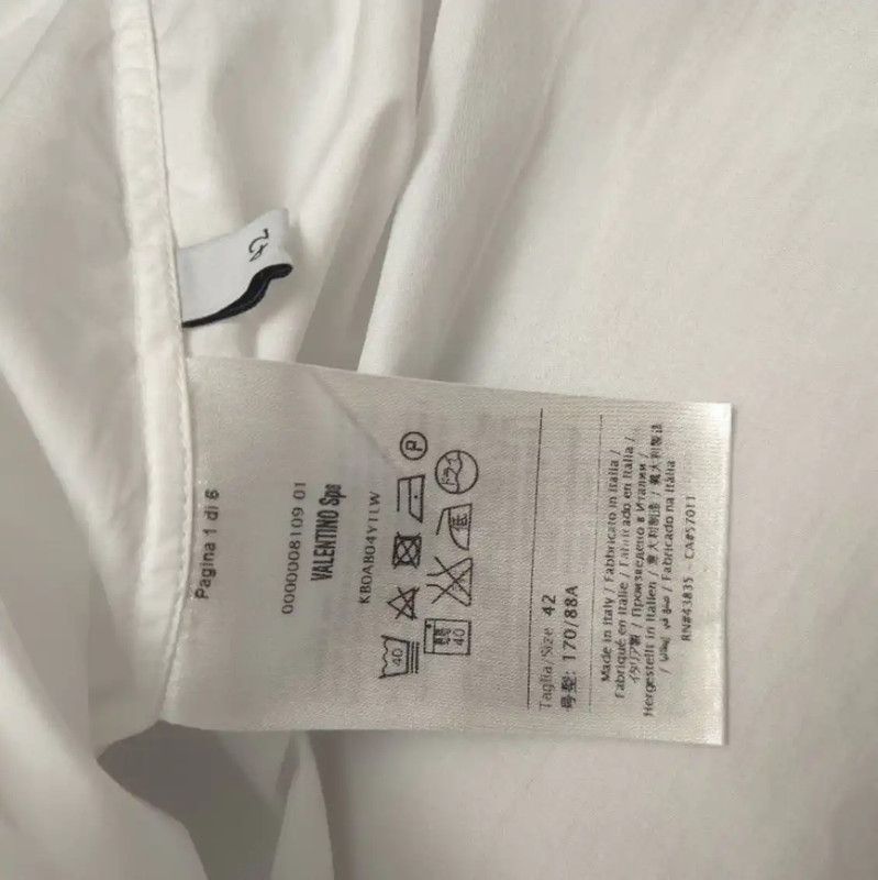 Valentino Valentino White Cotton Long Sleeve Dress 0089 Size M / US 6-8 / IT 42-44 - 7 Thumbnail