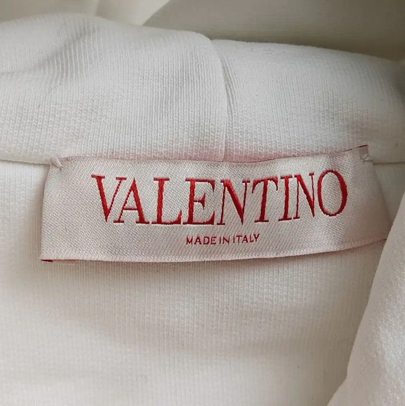 Valentino Valentino White Cotton Long Sleeve Crop Sweatshirt 0089 Size ONE SIZE - 7 Thumbnail