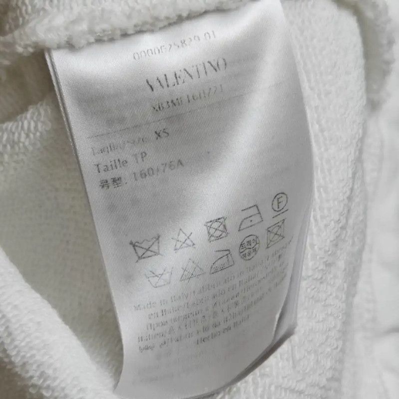 Valentino Valentino White Cotton Long Sleeve Crop Sweatshirt 0089 Size ONE SIZE - 8 Thumbnail