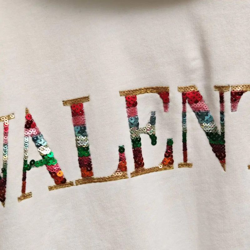 Valentino Valentino White Cotton Long Sleeve Crop Sweatshirt 0089 Size ONE SIZE - 6 Thumbnail