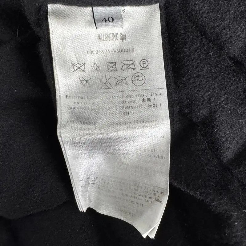 Valentino Valentino Women's Black Ribbed Cotton Puffer Coat 0089 Size ONE SIZE - 5 Thumbnail