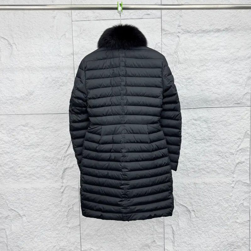 Valentino Valentino Women's Black Ribbed Cotton Puffer Coat 0089 Size ONE SIZE - 2 Thumbnail