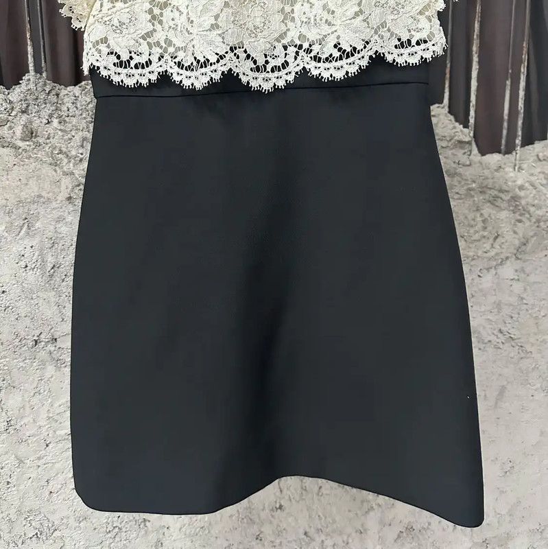 Valentino Valentino Color-Blocked Short Sleeve A-Line Dress 0089 Size ONE SIZE - 4 Thumbnail