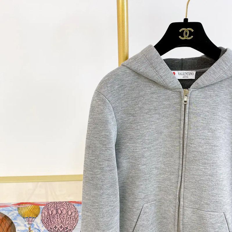 Valentino Valentino Gray Long Sleeve Hoodie for Women 0089 Size S / US 4 / IT 40 - 3 Thumbnail
