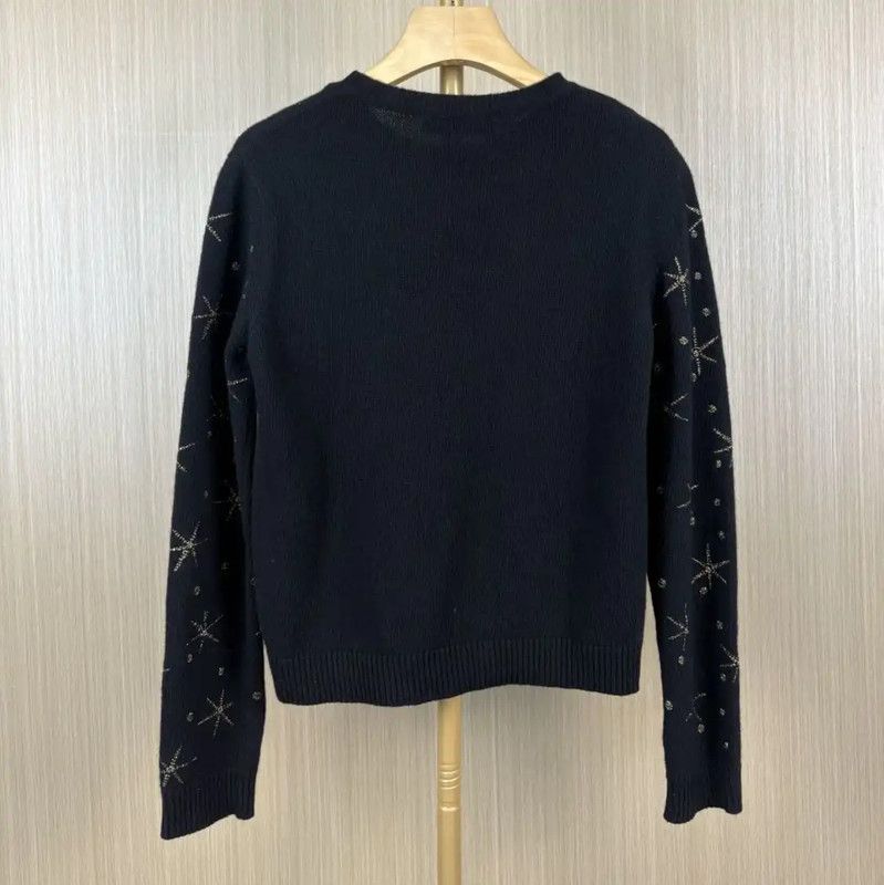 Valentino Valentino Black Wool Sweater with Star Design 0089 Size S / US 4 / IT 40 - 2 Thumbnail