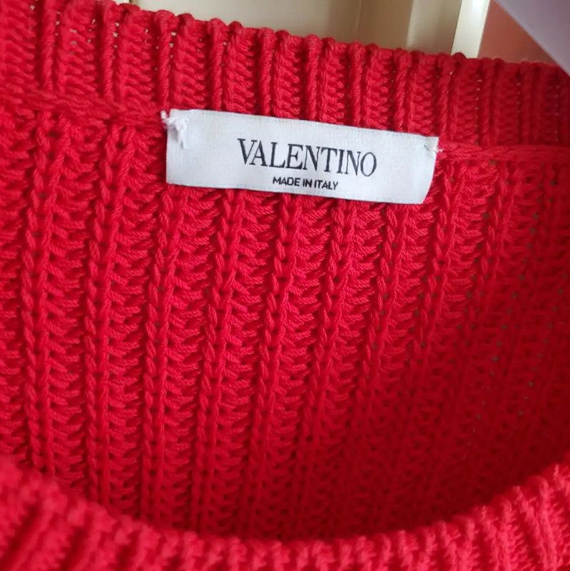Valentino Valentino Red Embroidered Long-Sleeve Sweater 0089 Size M / US 6-8 / IT 42-44 - 5 Thumbnail