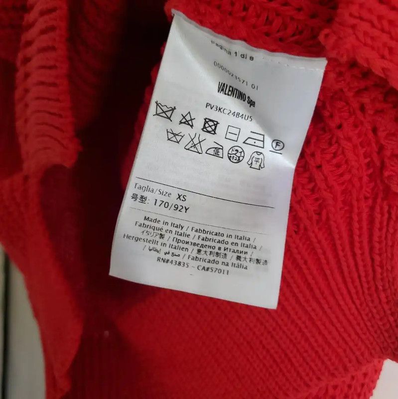 Valentino Valentino Red Embroidered Long-Sleeve Sweater 0089 Size M / US 6-8 / IT 42-44 - 6 Thumbnail