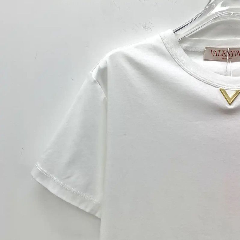 Valentino Valentino White Cotton T-Shirt for Women 0089 Size M / US 6-8 / IT 42-44 - 3 Thumbnail