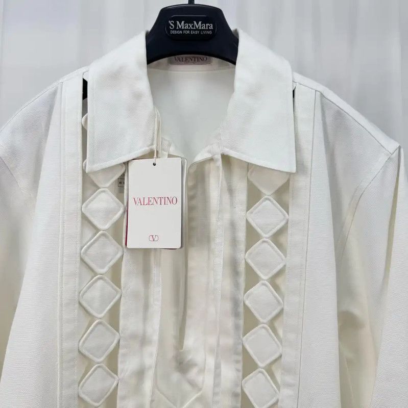 Valentino Valentino Summer White Cotton Blouse for Women 0089 Size M / US 6-8 / IT 42-44 - 3 Thumbnail