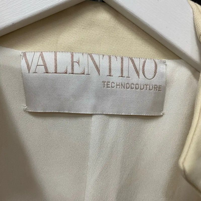 Valentino Valentino Women's Long Cream Coat 0089 Size ONE SIZE - 6 Thumbnail