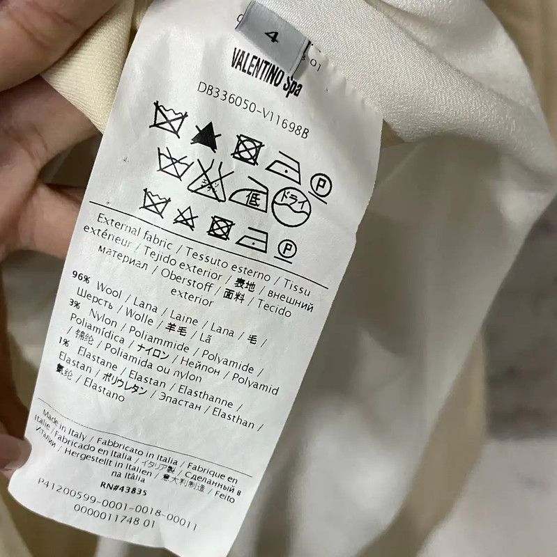 Valentino Valentino Women's Long Cream Coat 0089 Size ONE SIZE - 7 Thumbnail