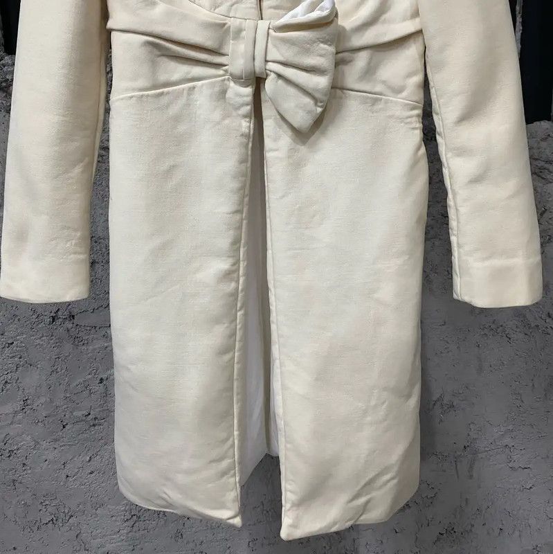 Valentino Valentino Women's Long Cream Coat 0089 Size ONE SIZE - 4 Thumbnail