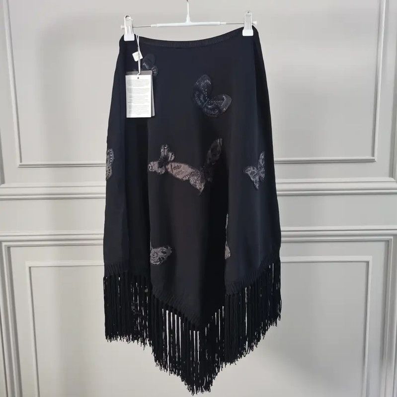 Valentino Valentino Irregular Black Skirt for Women 0089 Size 23" - 2 Thumbnail