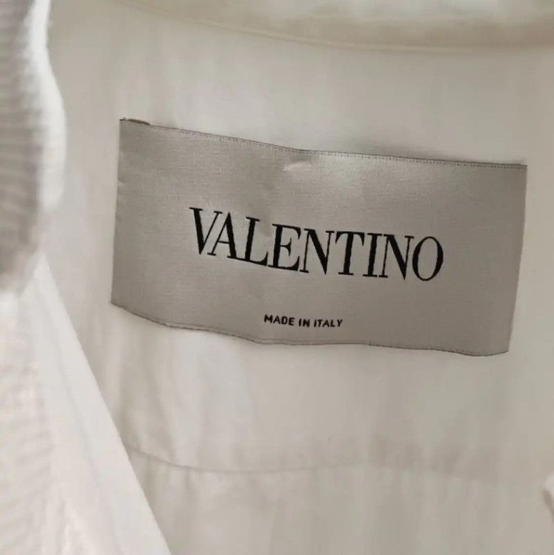 Valentino Valentino Long Sleeve White Dress with Lace Detail 0089 Size S / US 4 / IT 40 - 4 Thumbnail