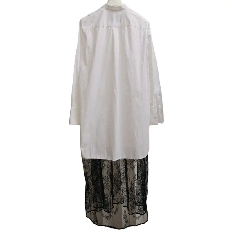 Valentino Valentino Long Sleeve White Dress with Lace Detail 0089 Size S / US 4 / IT 40 - 2 Thumbnail