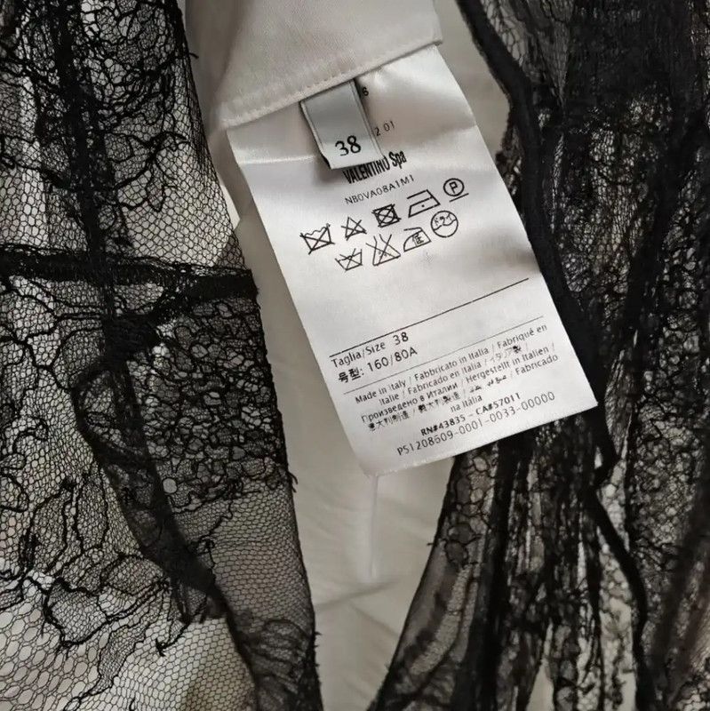 Valentino Valentino Long Sleeve White Dress with Lace Detail 0089 Size S / US 4 / IT 40 - 5 Thumbnail