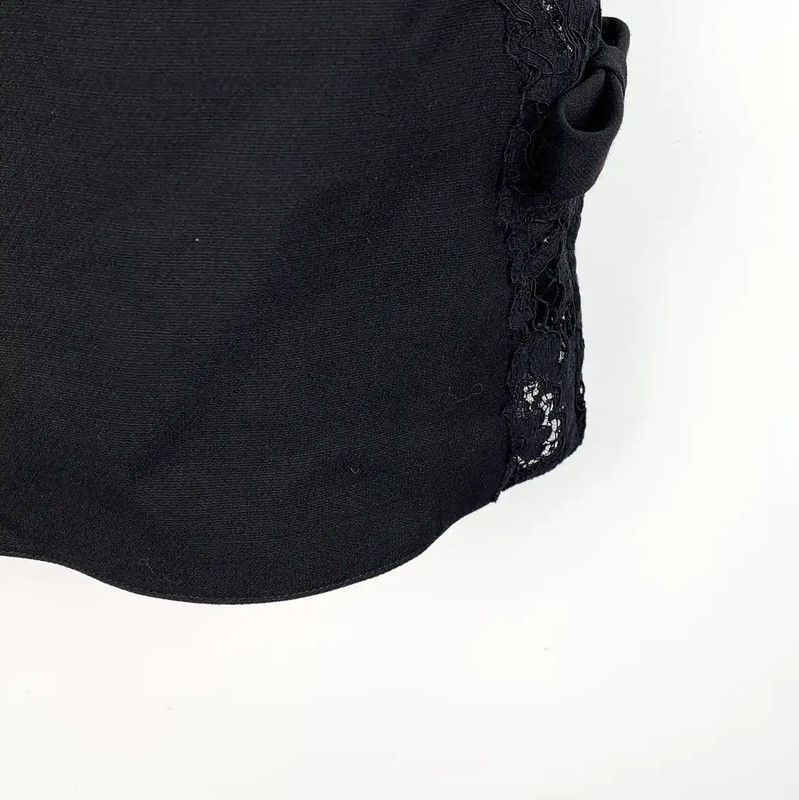 Valentino Valentino Black Cotton Dress with Lace Detail 0089 Size M / US 6-8 / IT 42-44 - 4 Thumbnail