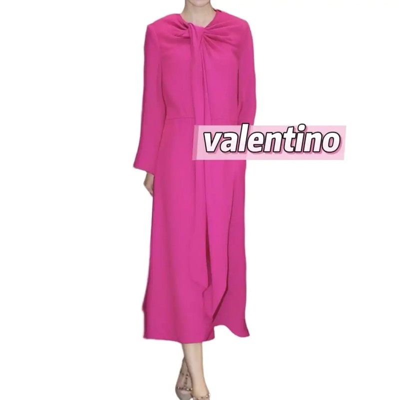 Valentino Valentino Pink Long Sleeve Dress 0089 Size XS / US 0-2 / IT 36-38 - 2 Thumbnail