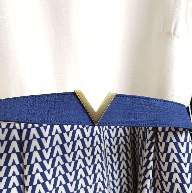Valentino Valentino Spring Autumn Long Dress in Navy Blue 0089 Size XL / US 12-14 / IT 48-50 - 7 Thumbnail