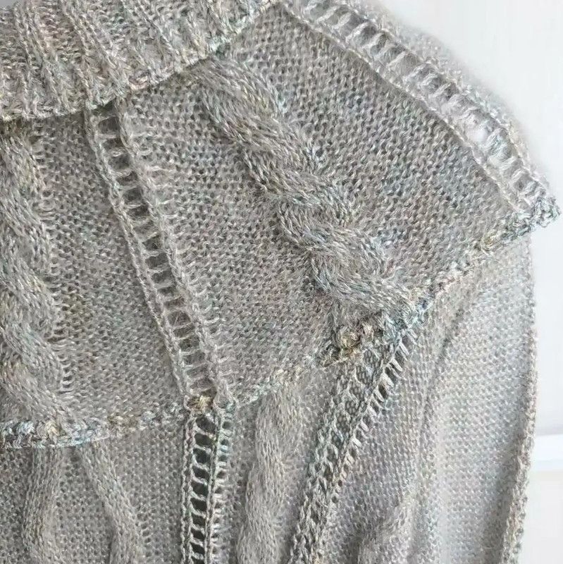 Valentino Valentino Gray Wool Cropped Sweater for Women 0089 Size S / US 4 / IT 40 - 3 Thumbnail