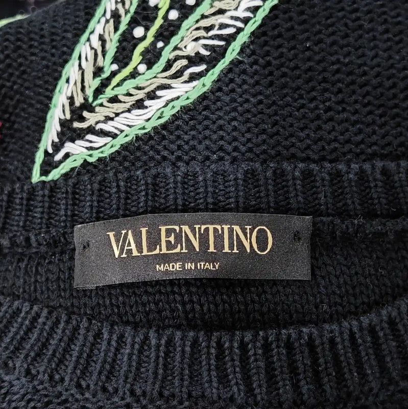 Valentino Valentino Black Wool Embroidered Long Dress 0089 Size ONE SIZE - 7 Thumbnail