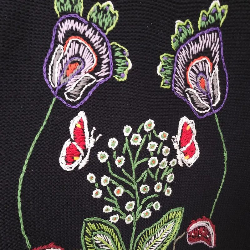 Valentino Valentino Black Wool Embroidered Long Dress 0089 Size ONE SIZE - 6 Thumbnail