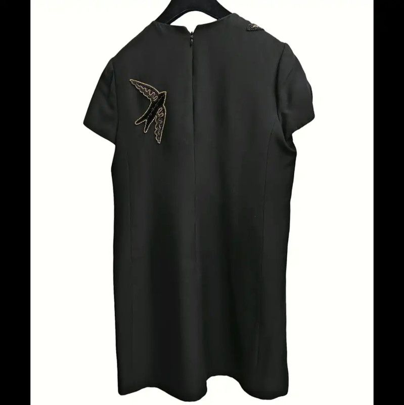 Valentino Valentino Short Sleeve Wool Dress with Embroidery 0089 Size S / US 4 / IT 40 - 9 Thumbnail