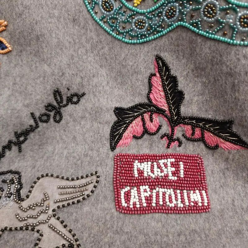 Valentino Valentino Gray Wool Embroidered Long Sleeve Sweatshirt 0089 Size XS / US 0-2 / IT 36-38 - 5 Thumbnail
