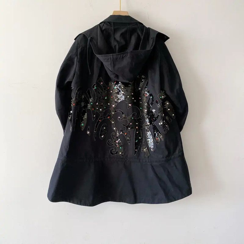 Valentino Valentino Black Cotton Mid-Length Women's Trench Coat 0089 Size M / US 6-8 / IT 42-44 - 2 Thumbnail