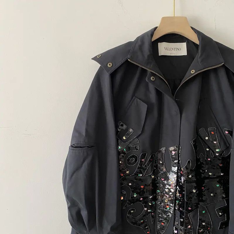 Valentino Valentino Black Cotton Mid-Length Women's Trench Coat 0089 Size M / US 6-8 / IT 42-44 - 3 Thumbnail