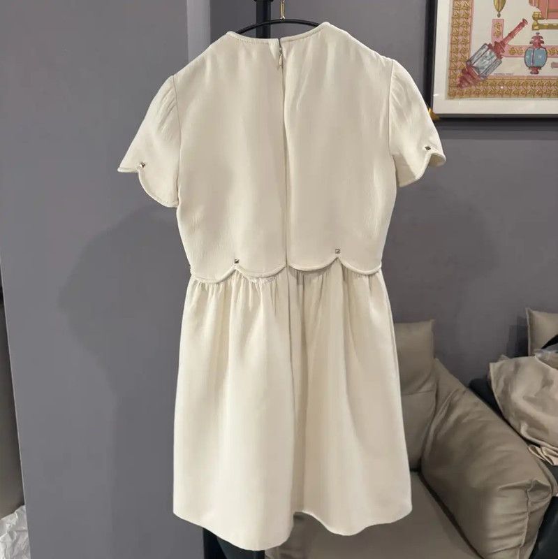 Valentino Valentino Off-White Cotton Women's Dress 0089 Size M / US 6-8 / IT 42-44 - 2 Thumbnail