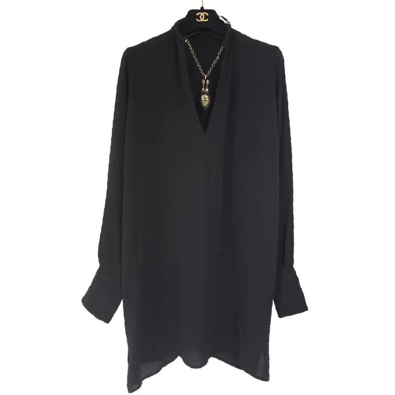 Valentino Valentino Black Silk Long Sleeve Dress 0089 Size S / US 4 / IT 40 - 2 Thumbnail