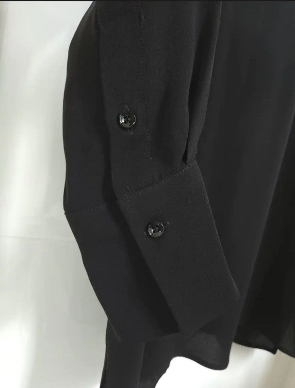 Valentino Valentino Black Silk Long Sleeve Dress 0089 Size S / US 4 / IT 40 - 7 Thumbnail