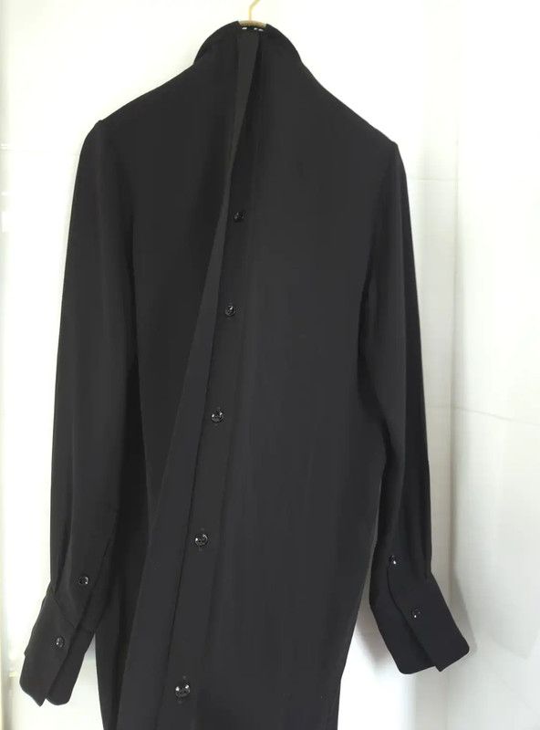 Valentino Valentino Black Silk Long Sleeve Dress 0089 Size S / US 4 / IT 40 - 3 Thumbnail